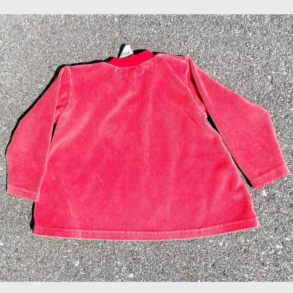 Classic Pooh Valentine’s Heart Vtg L/S Ribbed Fleece Top Disney Youth (18M) - Picture 3 of 7